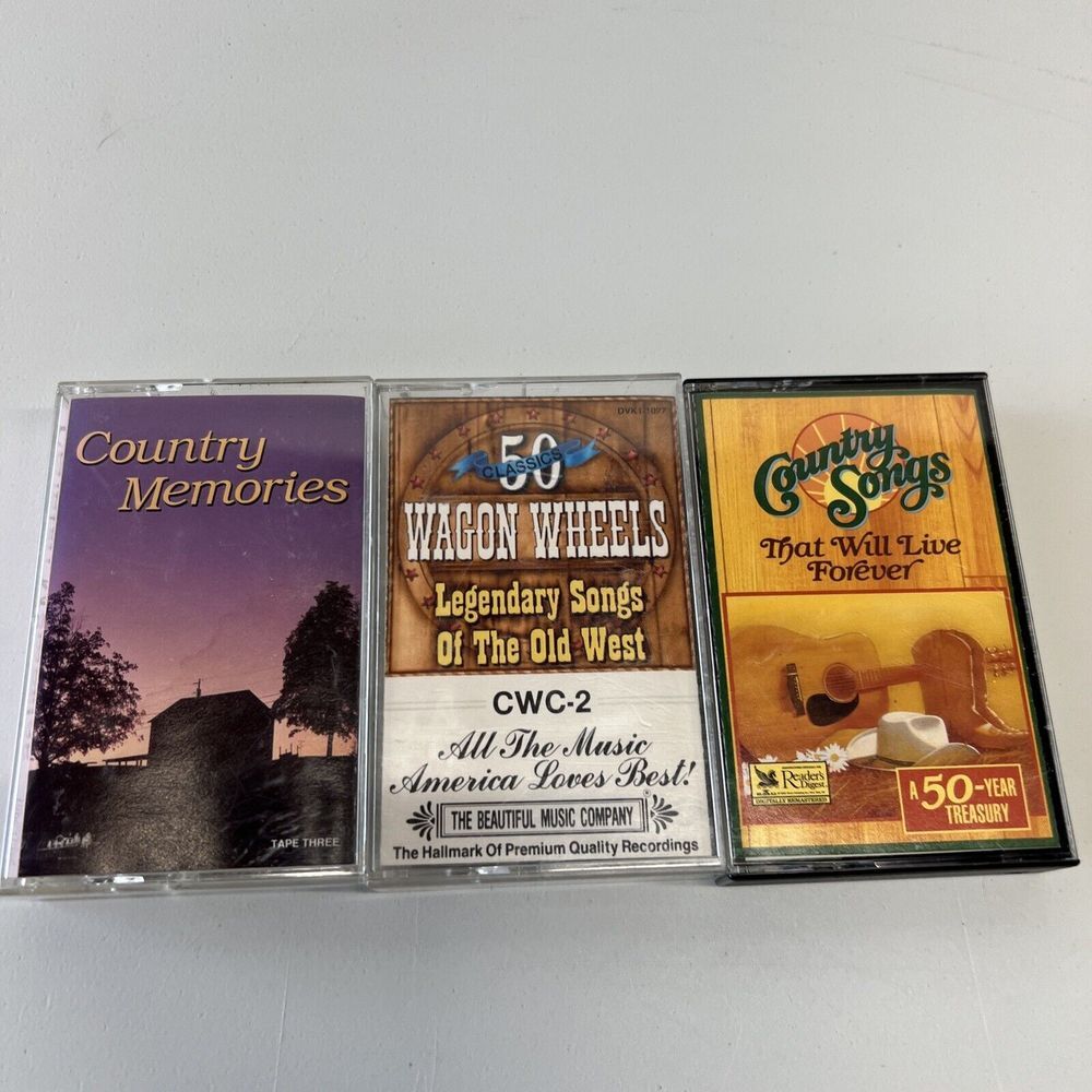 Lot of 3 Classic Country Music Cassette Tapes See Description‎